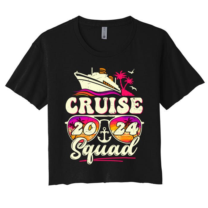 Cruise Squad 2024 Family Vacation Matching Family Group Women's Crop Top Tee