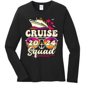 Cruise Squad 2024 Family Vacation Matching Family Group Ladies Long Sleeve Shirt