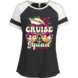 Cruise Squad 2024 Family Vacation Matching Family Group Enza Ladies Jersey Colorblock Tee