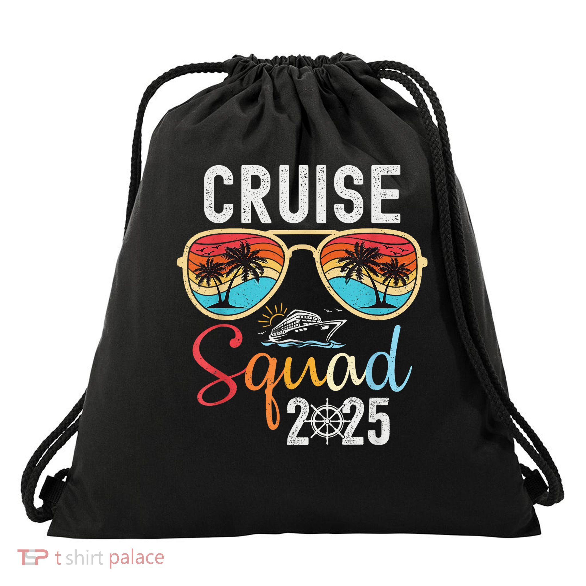 Cruise Squad 2025 Family Group Matching Summer Vacation Drawstring Bag