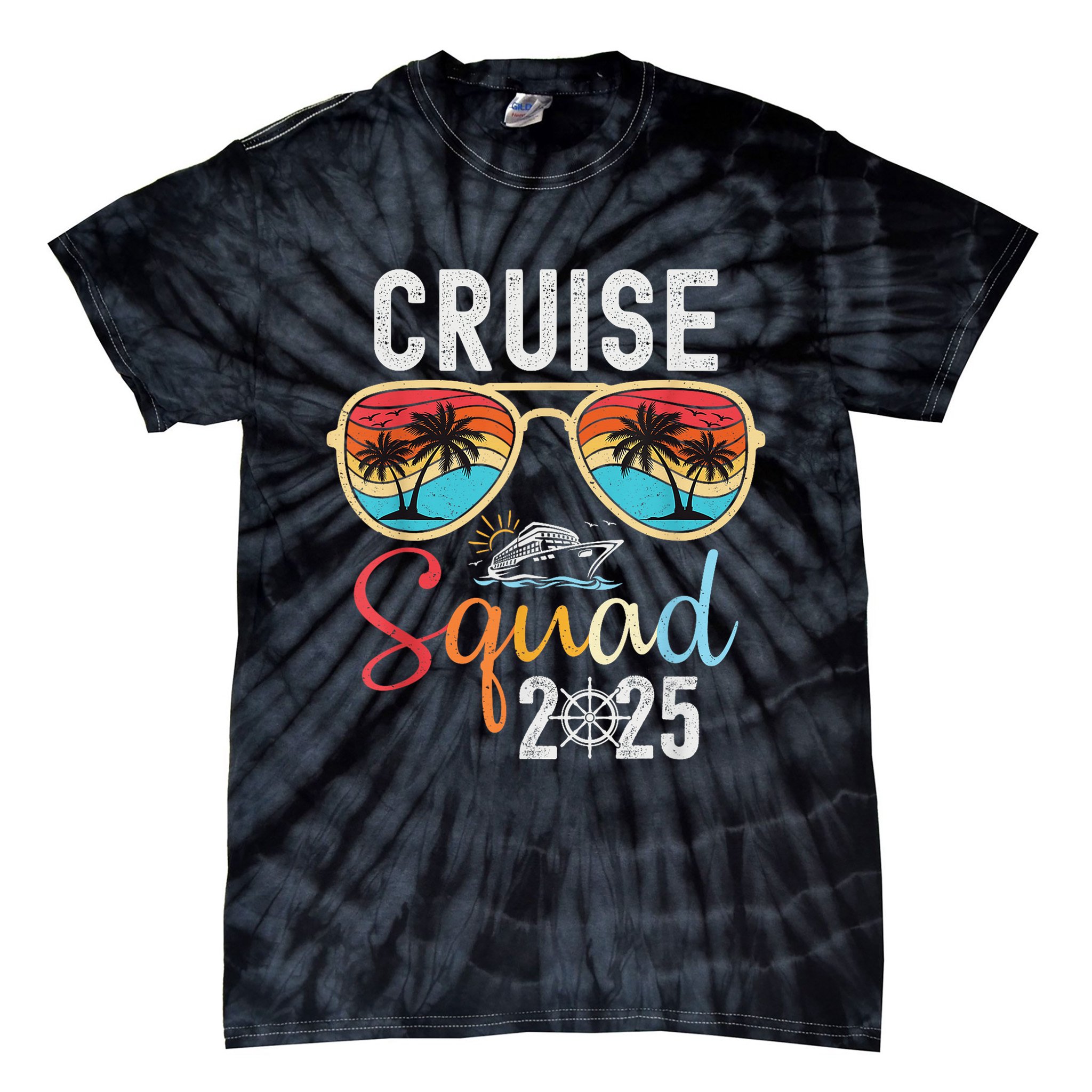 Cruise Squad 2025 Family Group Matching Summer Vacation Tie-Dye T-Shirt
