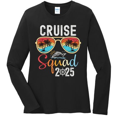 Cruise Squad 2025 Family Group Matching Summer Vacation Ladies Long Sleeve Shirt
