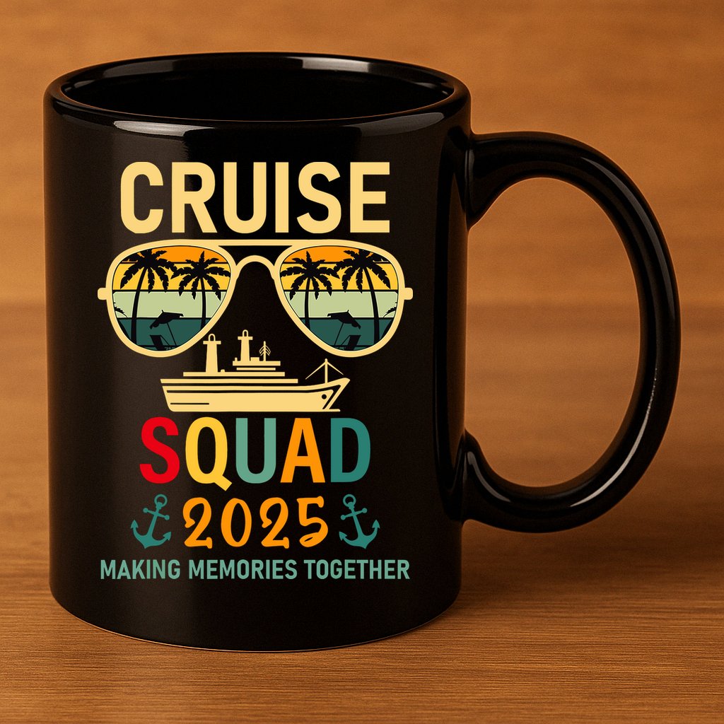 Cruise Squad 2025 Family Group Matching Summer Vacation 11oz C Handle Ceramic Mug