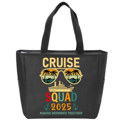 Cruise Squad 2025 Family Group Matching Summer Vacation Zip Tote Bag