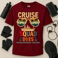 Cruise Squad 2025 Family Group Matching Summer Vacation Cooling Performance Crew T-Shirt