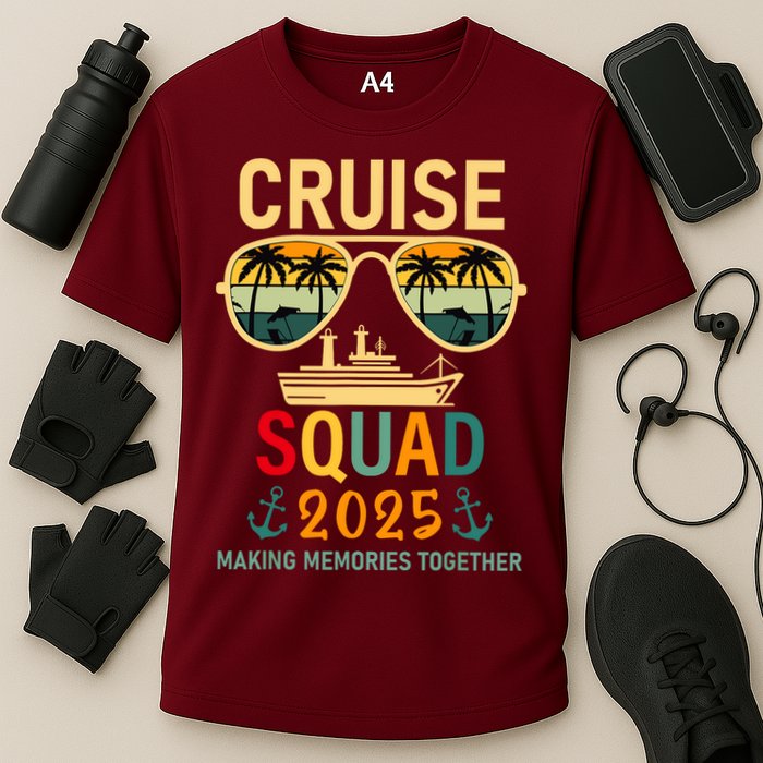 Cruise Squad 2025 Family Group Matching Summer Vacation Cooling Performance Crew T-Shirt