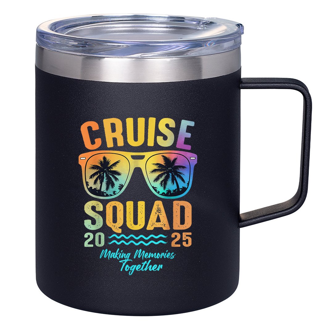 Cruise Squad 2025 Family Cruise Vacation Trip Group Matching 12oz Stainless Steel Coffee Mug