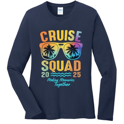 Cruise Squad 2025 Family Cruise Vacation Trip Group Matching Ladies Long Sleeve Shirt