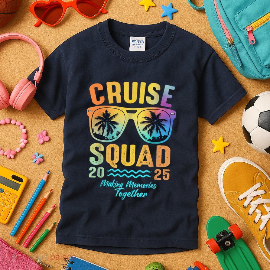 Cruise Squad 2025 Family Cruise Vacation Trip Group Matching Kids T-Shirt