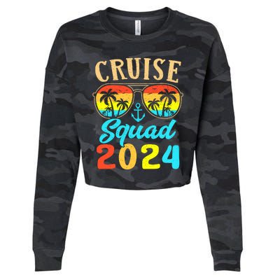 Cruise Squad 2024 Family Friends Vacation Cruising Ship Trip Cropped Pullover Crew