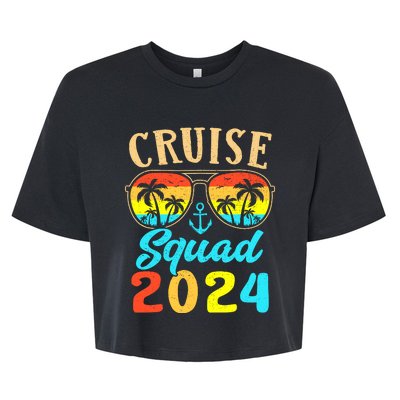 Cruise Squad 2024 Family Friends Vacation Cruising Ship Trip Bella+Canvas Jersey Crop Tee