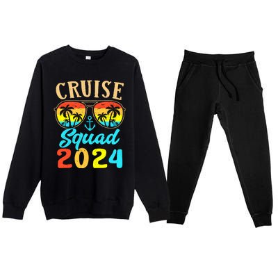 Cruise Squad 2024 Family Friends Vacation Cruising Ship Trip Premium Crewneck Sweatsuit Set