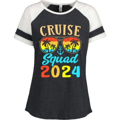 Cruise Squad 2024 Family Friends Vacation Cruising Ship Trip Enza Ladies Jersey Colorblock Tee