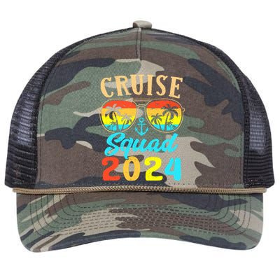 Cruise Squad 2024 Family Friends Vacation Cruising Ship Trip Retro Rope Trucker Hat Cap