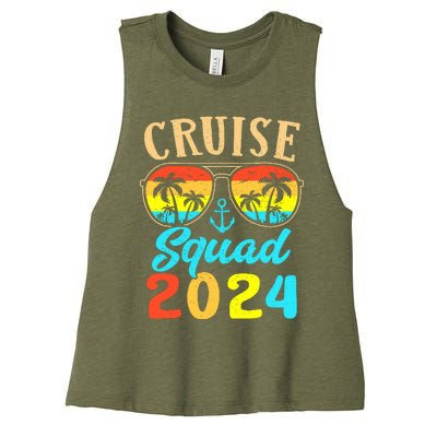 Cruise Squad 2024 Family Friends Vacation Cruising Ship Trip Women's Racerback Cropped Tank