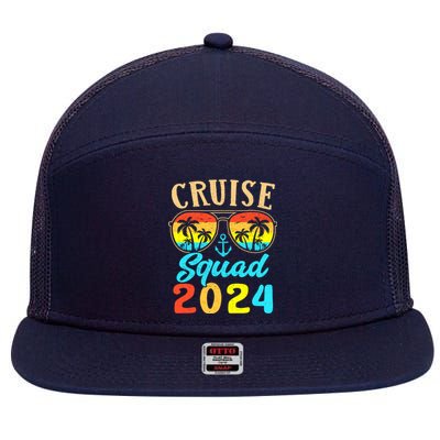 Cruise Squad 2024 Family Friends Vacation Cruising Ship Trip 7 Panel Mesh Trucker Snapback Hat