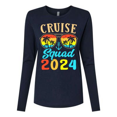 Cruise Squad 2024 Family Friends Vacation Cruising Ship Trip Womens Cotton Relaxed Long Sleeve T-Shirt