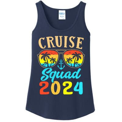 Cruise Squad 2024 Family Friends Vacation Cruising Ship Trip Ladies Essential Tank