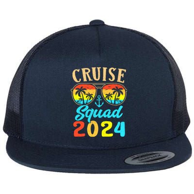 Cruise Squad 2024 Family Friends Vacation Cruising Ship Trip Flat Bill Trucker Hat