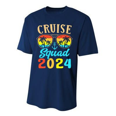 Cruise Squad 2024 Family Friends Vacation Cruising Ship Trip Performance Sprint T-Shirt