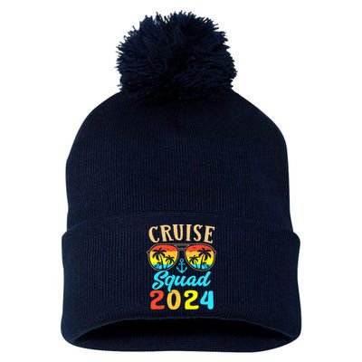 Cruise Squad 2024 Family Friends Vacation Cruising Ship Trip Pom Pom 12in Knit Beanie