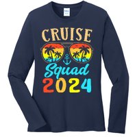 Cruise Squad 2024 Family Friends Vacation Cruising Ship Trip Ladies Long Sleeve Shirt