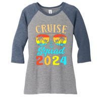 Cruise Squad 2024 Family Friends Vacation Cruising Ship Trip Women's Tri-Blend 3/4-Sleeve Raglan Shirt