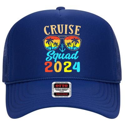 Cruise Squad 2024 Family Friends Vacation Cruising Ship Trip High Crown Mesh Back Trucker Hat