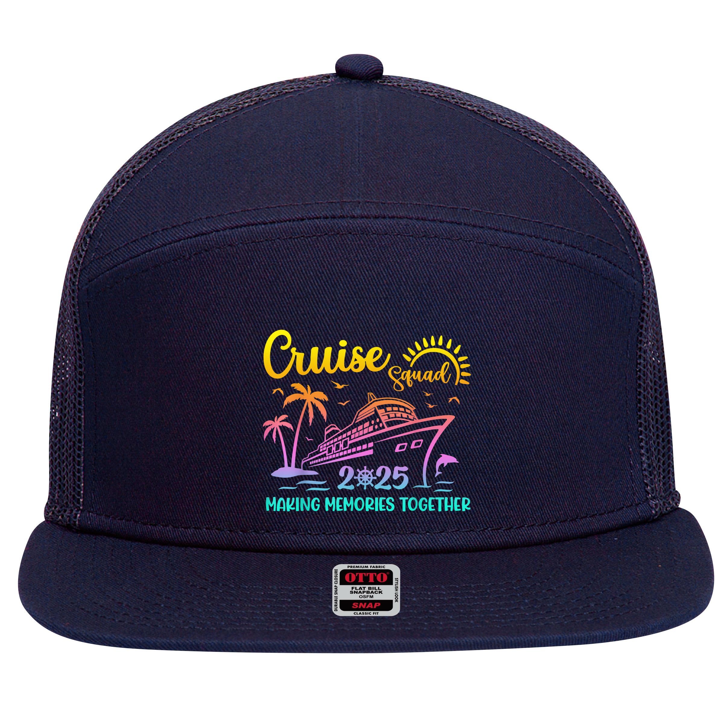 Cruise Squad 2025 Family Friends Vacation Matching Group 7 Panel Mesh Trucker Snapback Hat