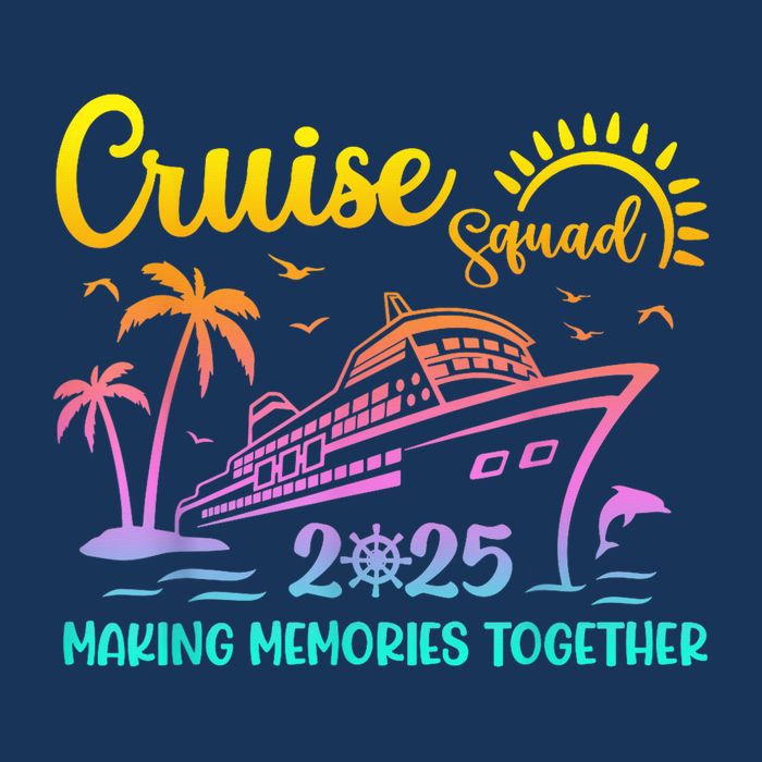 Cruise Squad 2025 Family Friends Vacation Matching Group 7 Panel Mesh Trucker Snapback Hat