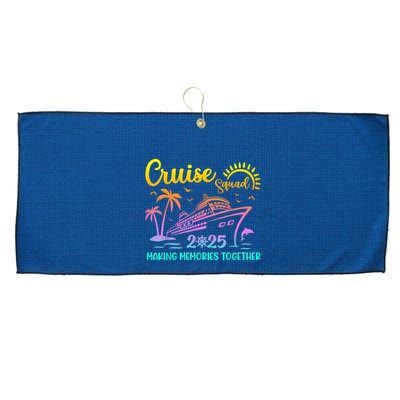Cruise Squad 2025 Family Friends Vacation Matching Group Large Microfiber Waffle Golf Towel
