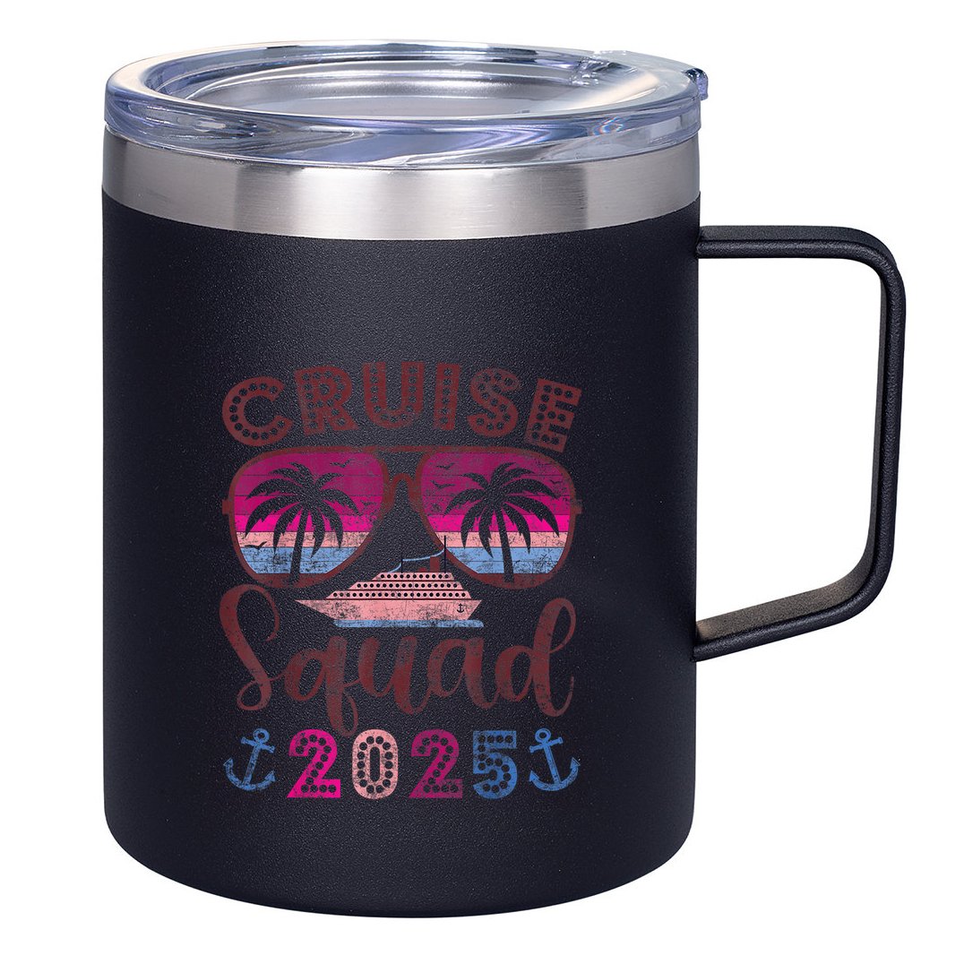 Cruise Squad 2025 Family Friends Vacation Matching Group 12oz Stainless Steel Coffee Mug