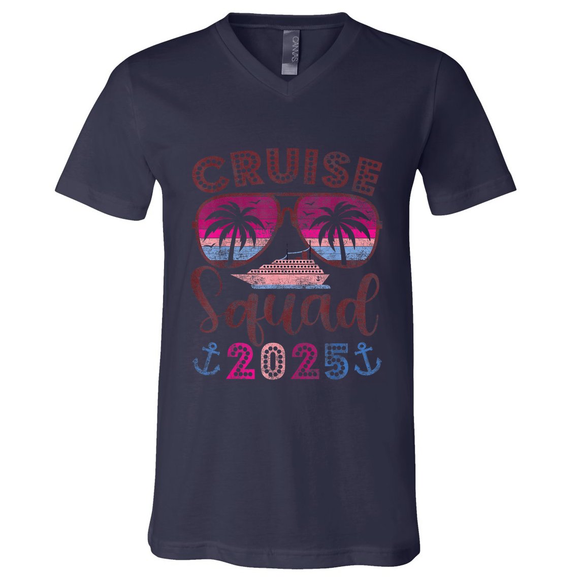 Cruise Squad 2025 Family Friends Vacation Matching Group V-Neck T-Shirt