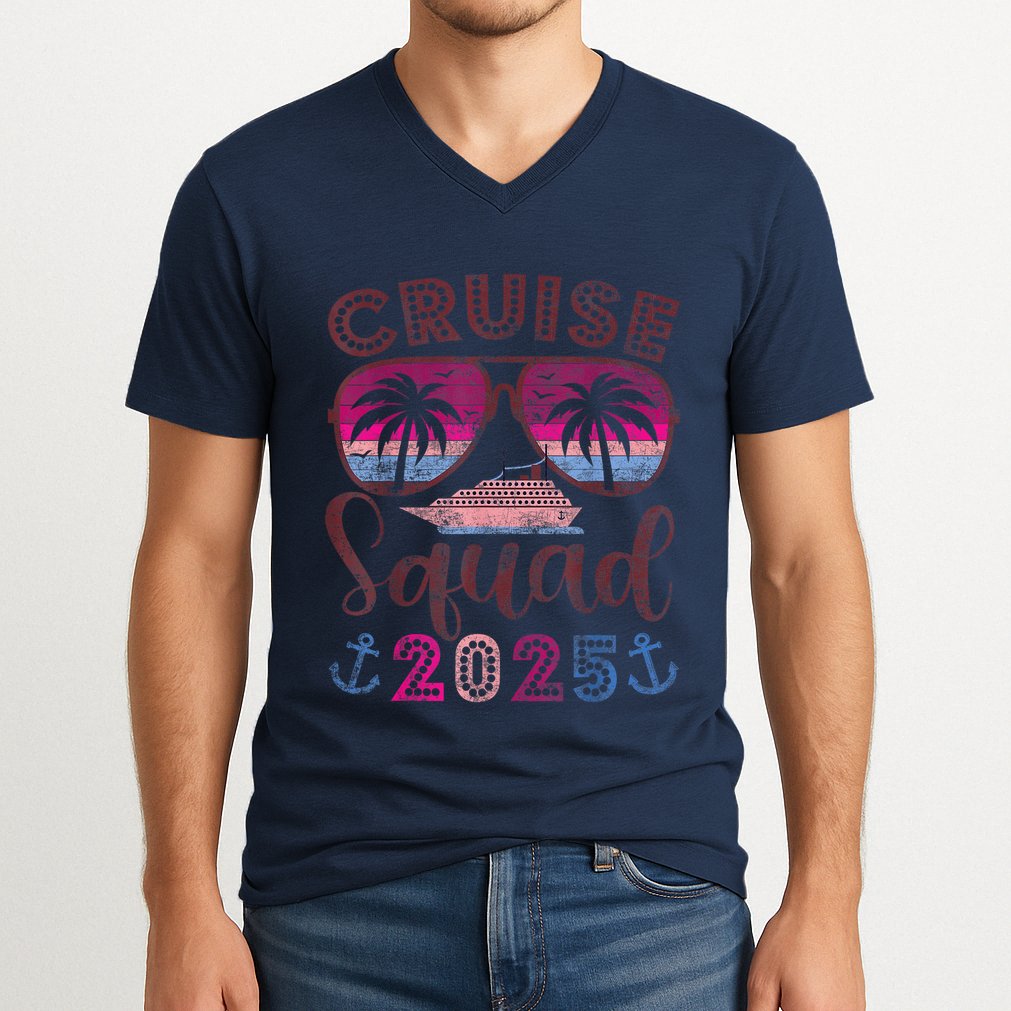 Cruise Squad 2025 Family Friends Vacation Matching Group V-Neck T-Shirt