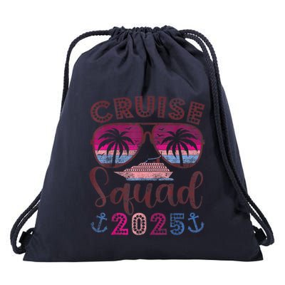 Cruise Squad 2025 Family Friends Vacation Matching Group Drawstring Bag
