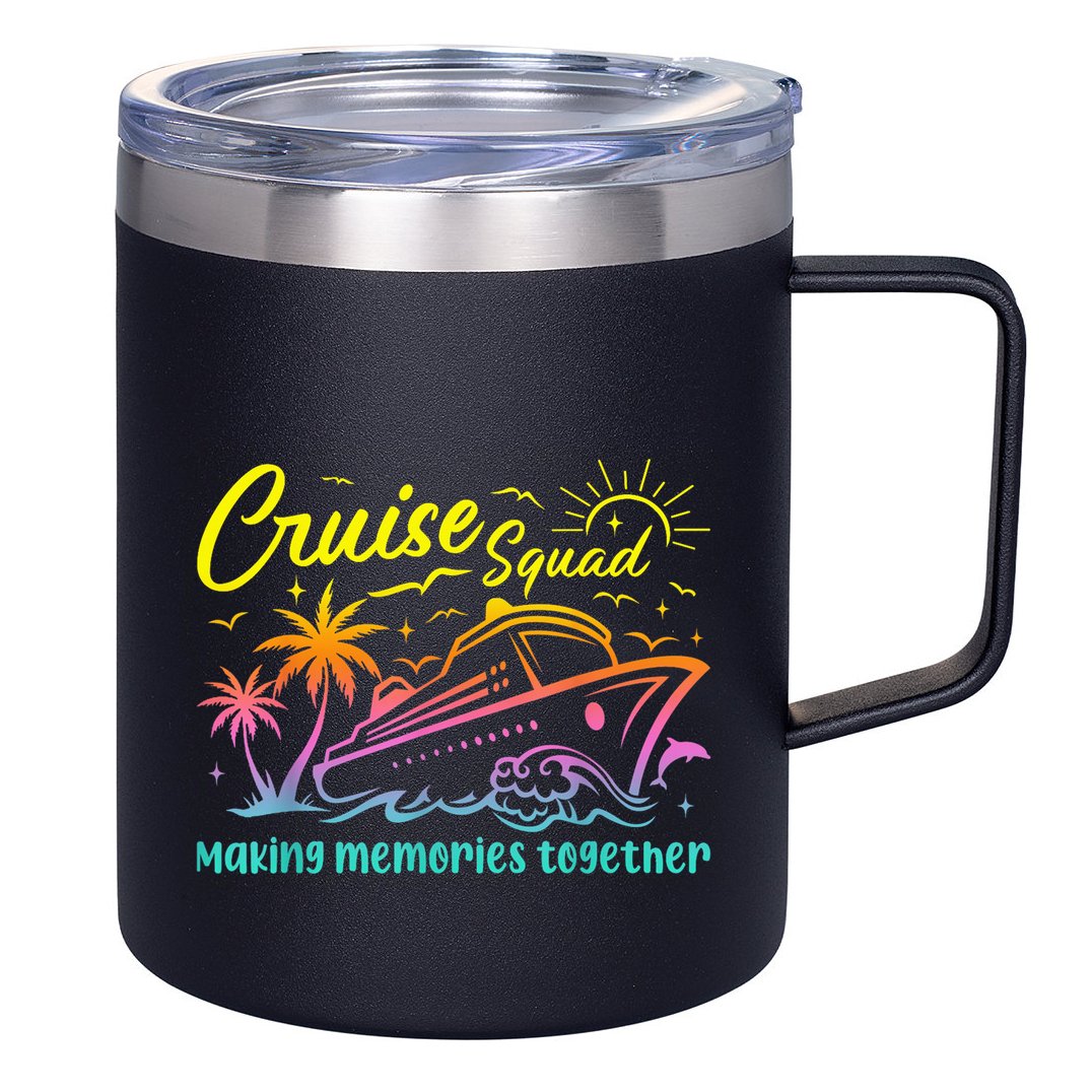 Cruise Squad 2025 Family Friends Vacation Matching Group 12oz Stainless Steel Coffee Mug