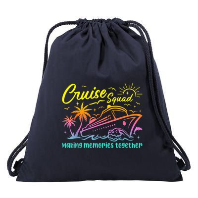 Cruise Squad 2025 Family Friends Vacation Matching Group Drawstring Bag