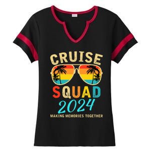 Cruise Squad 2024 Summer Vacation Matching Family Group Ladies Halftime Notch Neck Tee