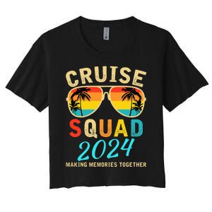 Cruise Squad 2024 Summer Vacation Matching Family Group Women's Crop Top Tee