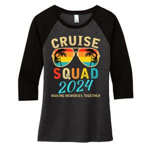 Cruise Squad 2024 Summer Vacation Matching Family Group Women's Tri-Blend 3/4-Sleeve Raglan Shirt