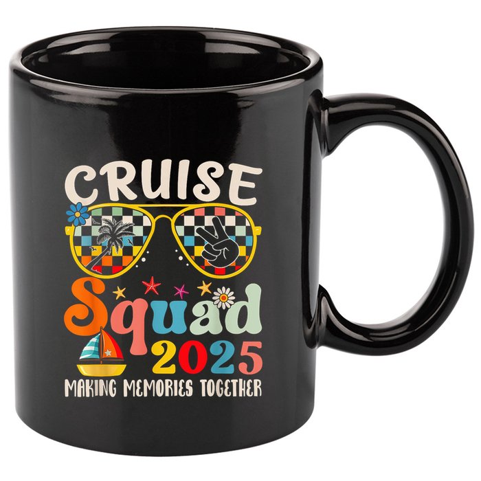 Cruise Squad 2025 Family Group Matching Summer Vacation 11oz C Handle Ceramic Mug
