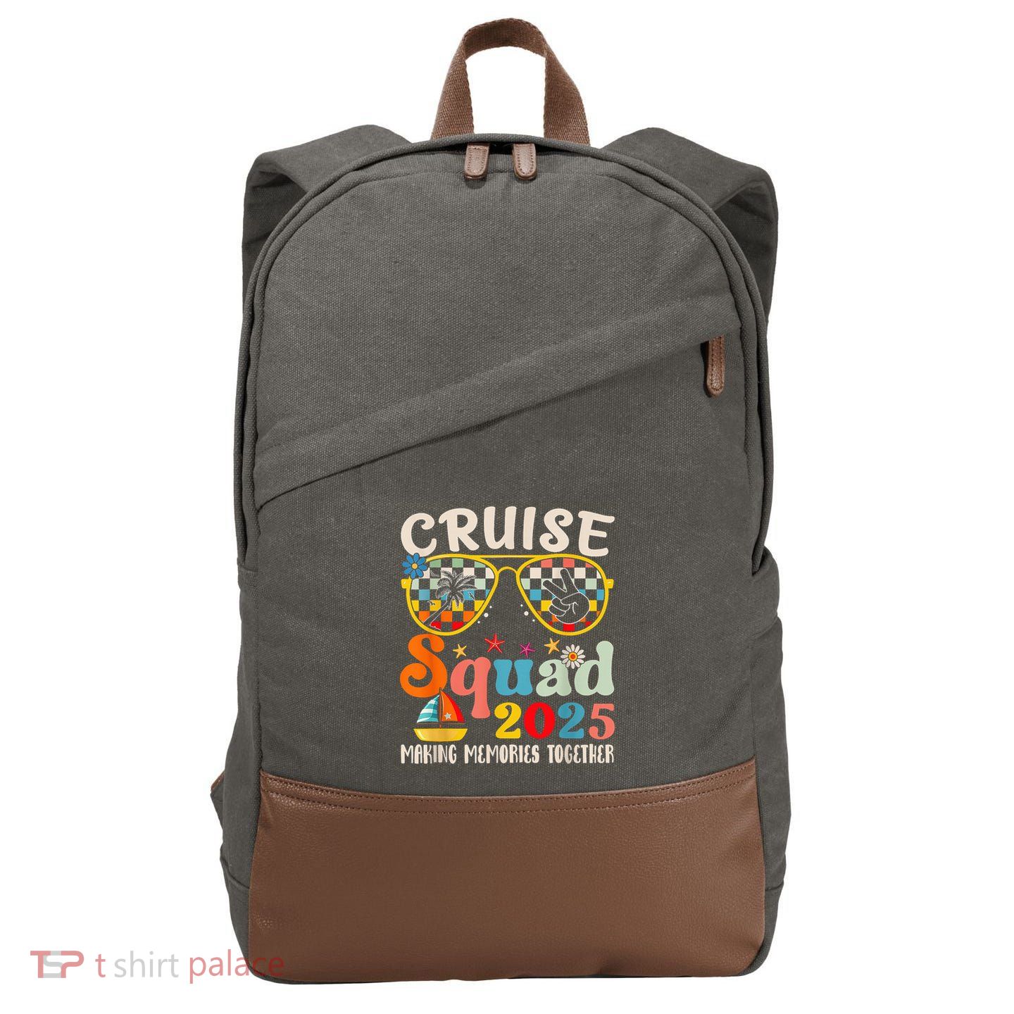 Cruise Squad 2025 Family Group Matching Summer Vacation Cotton Canvas Backpack