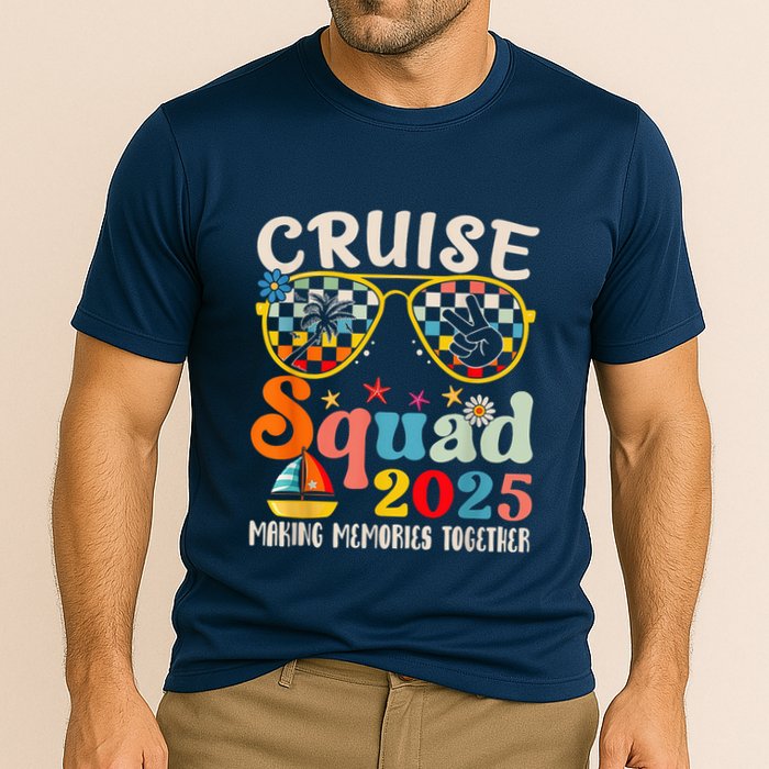 Cruise Squad 2025 Family Group Matching Summer Vacation Cooling Performance Crew T-Shirt