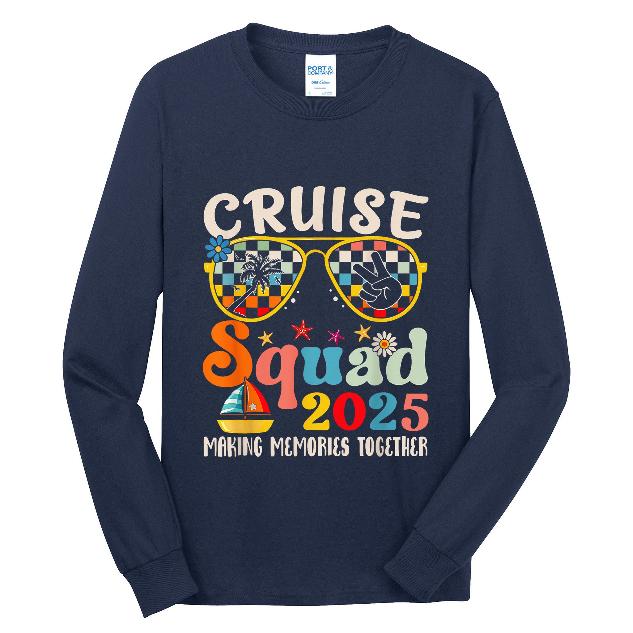 Cruise Squad 2025 Family Group Matching Summer Vacation Tall Long Sleeve T-Shirt