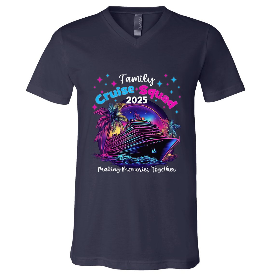 Cruise Squad 2025 Family Group Matching Summer Vacation V-Neck T-Shirt