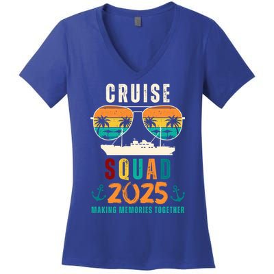 Cruise Squad 2025 Making Memories Together Family Vacation Women's V-Neck T-Shirt