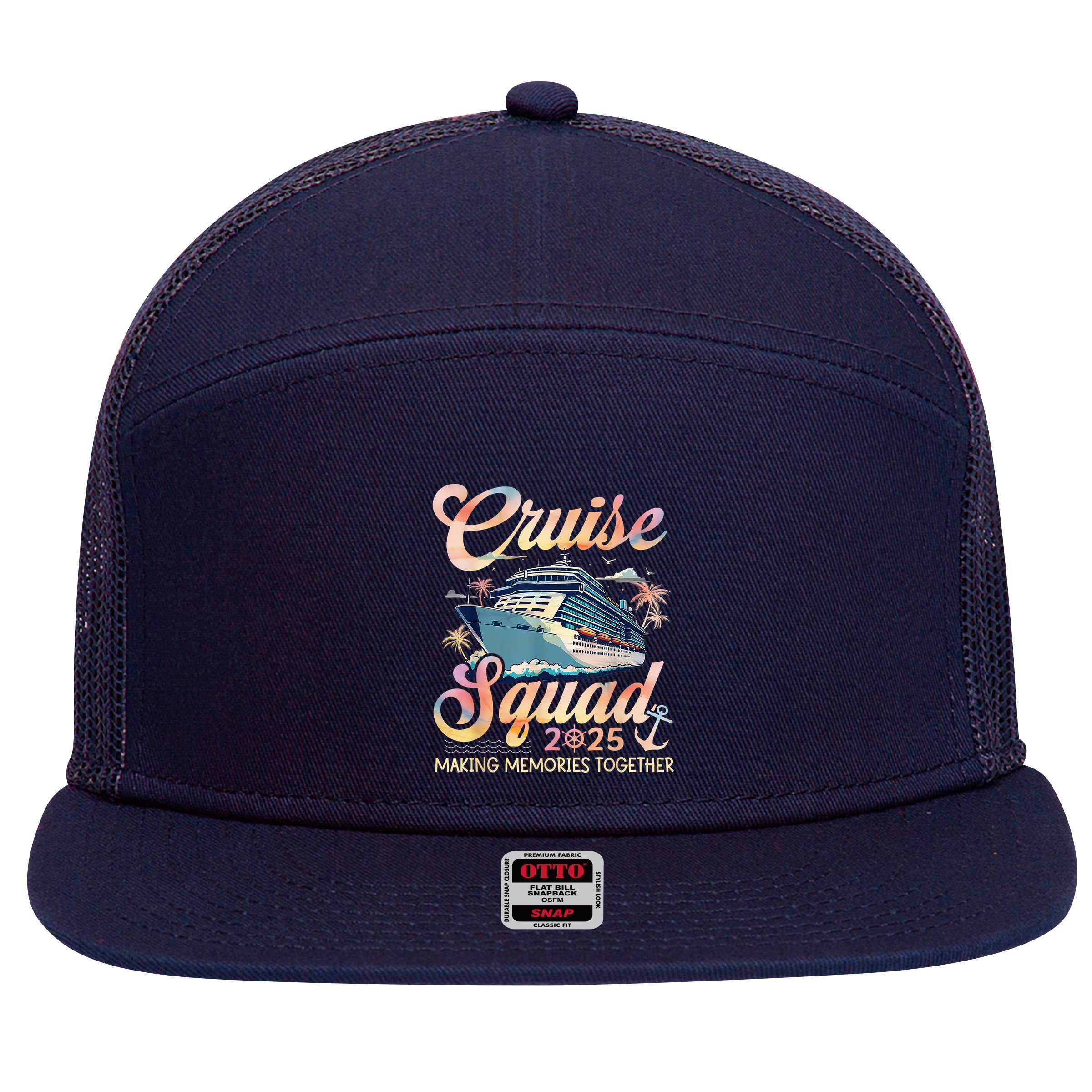Cruise Squad 2025 Family Group Matching Summer Vacation 7 Panel Mesh Trucker Snapback Hat
