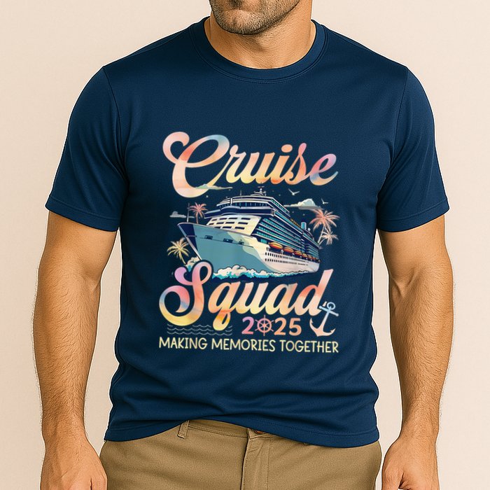 Cruise Squad 2025 Family Group Matching Summer Vacation Cooling Performance Crew T-Shirt