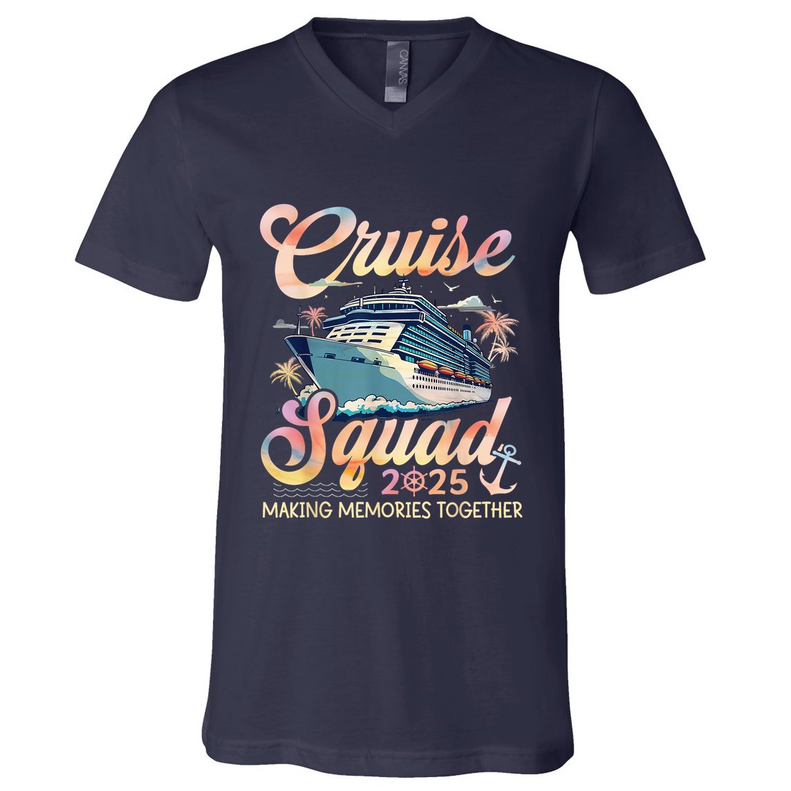 Cruise Squad 2025 Family Group Matching Summer Vacation V-Neck T-Shirt