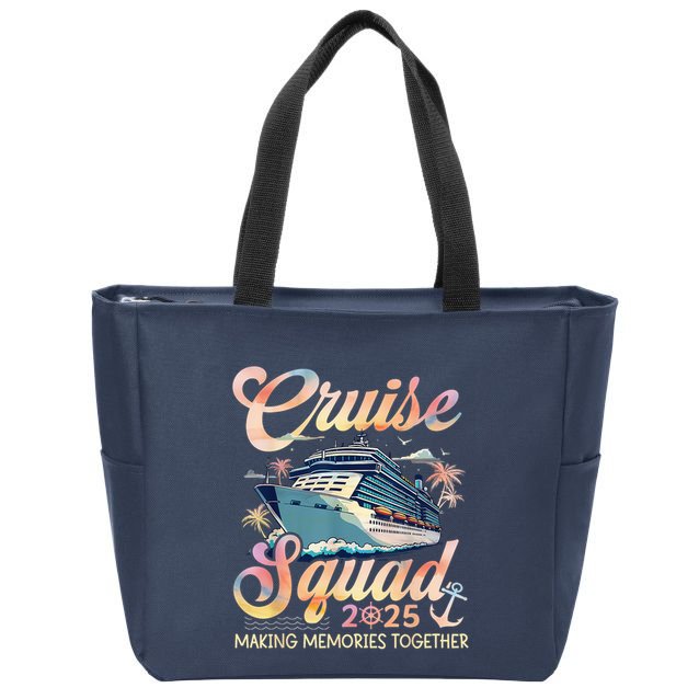 Cruise Squad 2025 Family Group Matching Summer Vacation Zip Tote Bag
